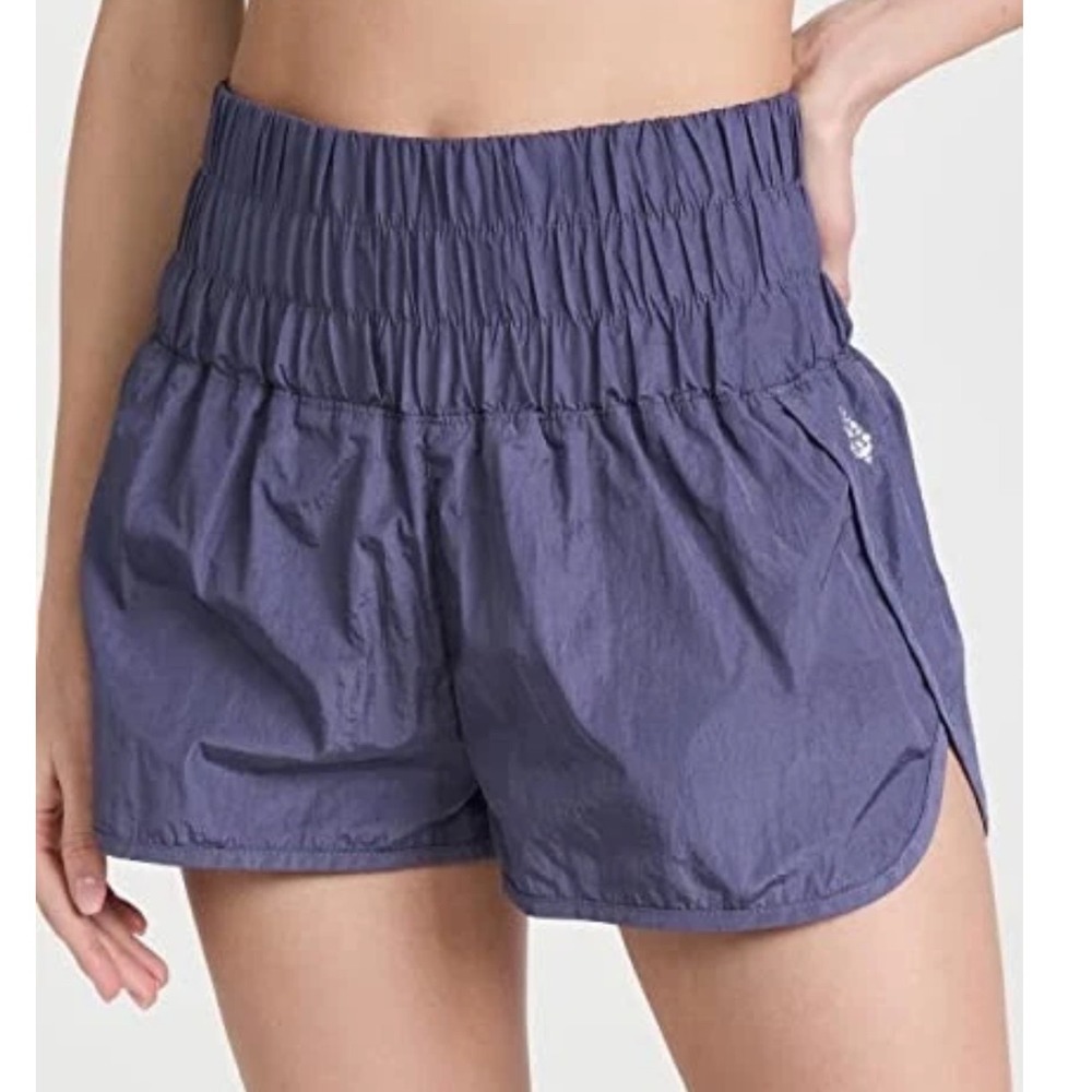 Free People Movement The Way Home Shorts High Rise Smocked Purple Womens Size S
